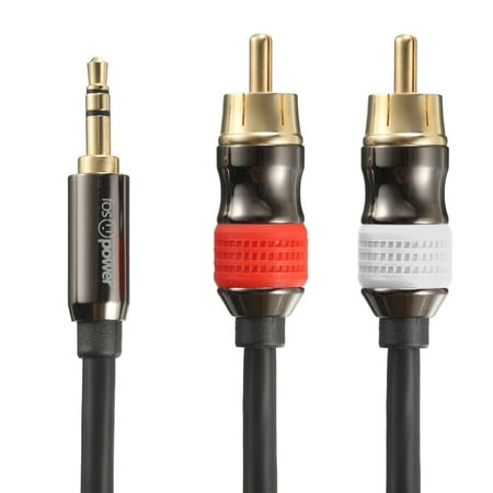 FosPower (25 Feet) 3.5mm Stereo Jack to 2 x RCA Phono Plugs Aux Audio Cable Adapter – 24k Gold Plate Connectors FosPower (25 Feet) 3.5mm Stereo Jack to 2 x RCA Phono Plugs Aux Audio Cable Adapter – 24k Gold Plate Connectors
