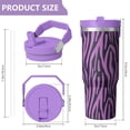 thumbnail image 4 of Leopard Print 30oz Handheld Travel Tumbler with Handle – Double Wall Stainless Steel Insulated Cup, Flip Straw Lid, Leak-Proof & BPA-Free for Hot and Cold Drinks – Durable Coffee & Juice Mug White, 4 of 6