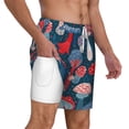 thumbnail image 2 of Kdxio Colorful Mushrooms Print Men'S Swim Trunks With Compression Liner 7 Inch Inseam Quick Dry Swim Shorts, 2 of 7
