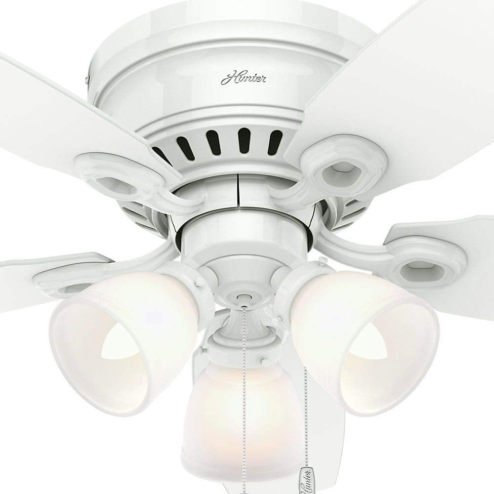 Hunter 46 Hatherton Snow White Ceiling Fan With Light Kit
