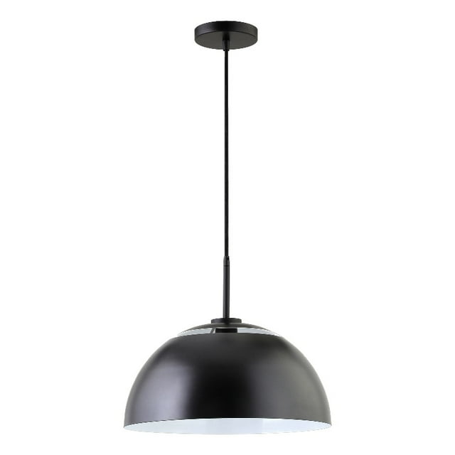 Henn&Hart 8" Contemporary Metal Pendant with Dome Shade in Black