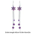 thumbnail image 3 of Cevemin Elegant Tassel Drop Earrings with Purple Flower Design - 925 Sterling Silver Dangle Jewelry, Stylish & Versatile Gift for Women, 3 of 5