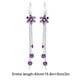 thumbnail image 3 of Pendientes de borla con flor morada en plata de ley 925 | Elegantes pendientes colgantes para mujer | Joyas modernas y versátiles, 3 of 5
