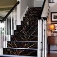 thumbnail image 1 of Flortlias 15Pcs Leather Textured Vinyl Peel and Stick Stair Riser Decals, Self-Adhesive Staircase Riser Stickers, Textured PVC Urban Sketch Leaves, 1 of 6
