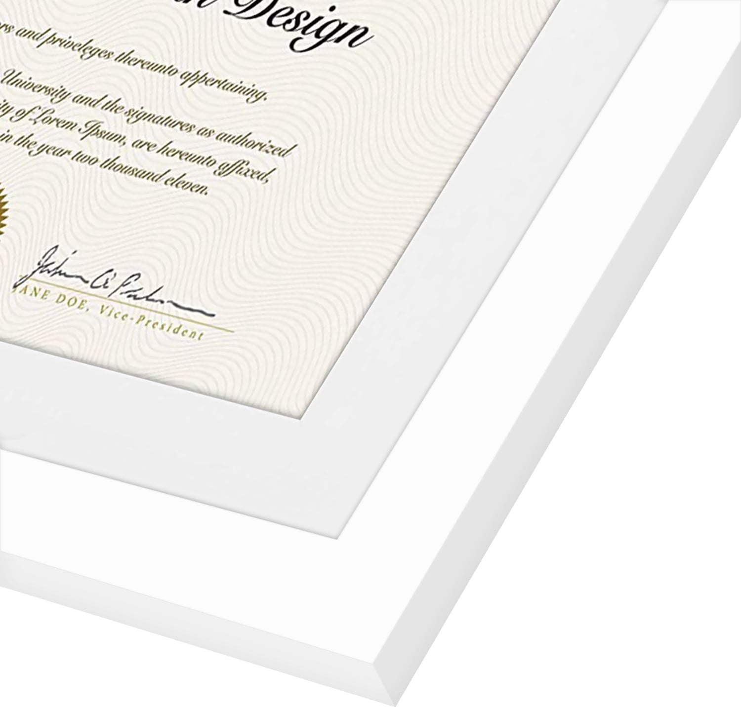 Americanflat 11x14 Diploma Frame with Mat for 8.5x11, MDF wood and shatter-resistant glass, White