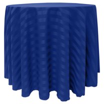 Ultimate Textile (5 Pack) Satin-Stripe 114-Inch Round Tablecloth - for Wedding and Catering, Hotel or Home Dining use, Royal Blue