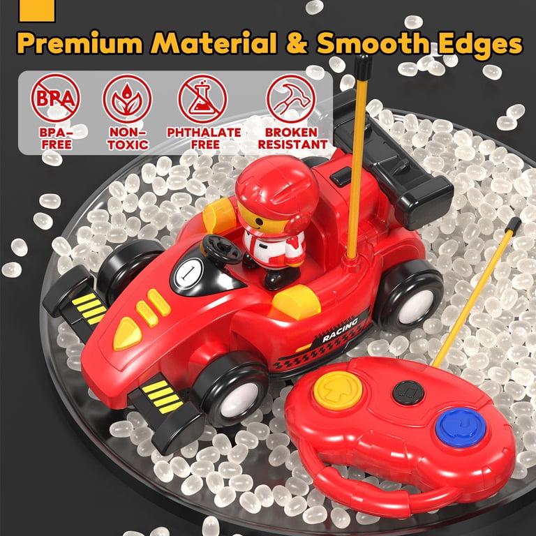 OMBU 2-Pack Remote Control Cars For Toddlers - With Music, Lights & Easy Controls For Ages 18+ Months
