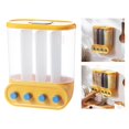 thumbnail image 1 of ziyahi Wall-Mounted Dry Food Storage Dispenser Grains Rice Box Candy Organizer 4 Grid Yellow, 1 of 8