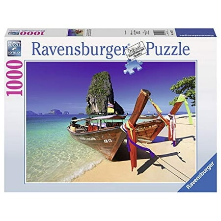 Ravensburger Caribbean Boats 1000 Piece Jigsaw Puzzle for Adults 鈥?Every piece is unique, Softclick technology Means Pieces Fit Together Perfectly
