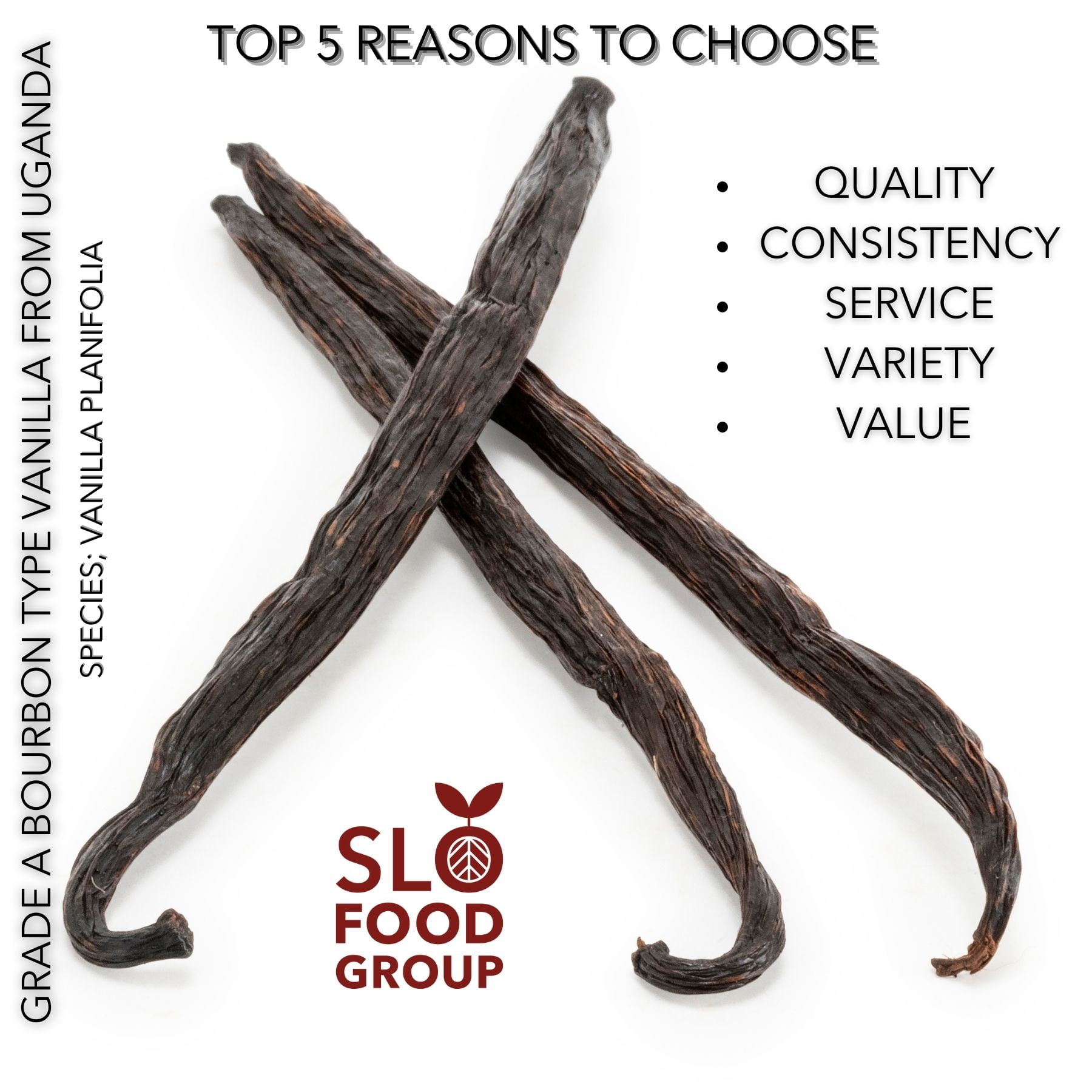 Slofoodgroup Gourmet Vanilla Beans from Uganda - 1/2 lb Whole Bean Pods
