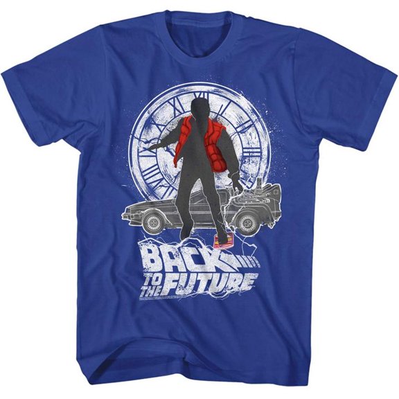 Back To The Future Silhouette Collage Royal Adult T-Shirt 4Xl