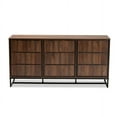 thumbnail image 4 of Baxton Studio Neil Modern and Contemporary Walnut Brown Finished Wood and Black Finished Metal 3-Door Dining Room Sideboard Buffet, 4 of 7