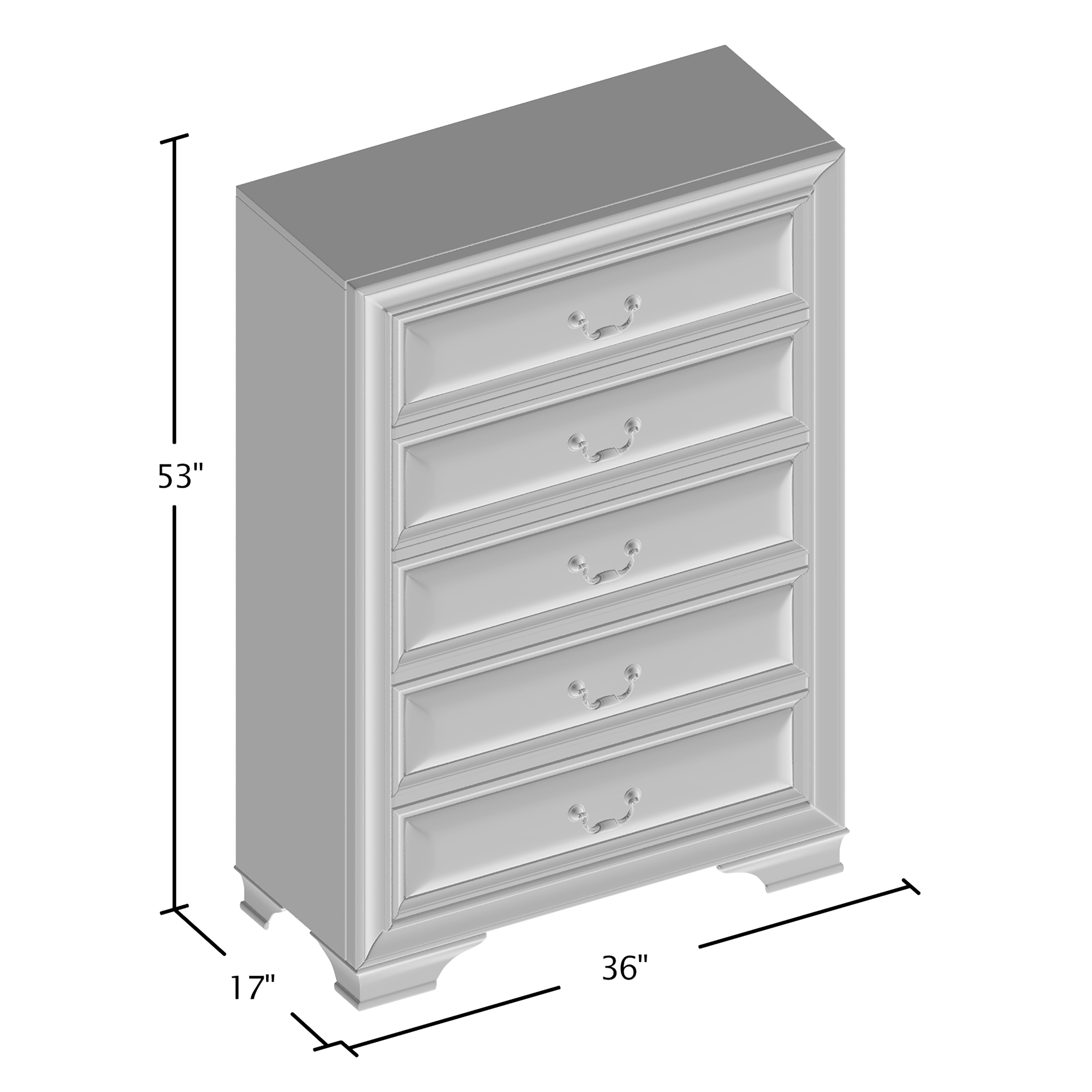 Furniture of America Allston 5-Drawer Wood Brown Cherry Chest