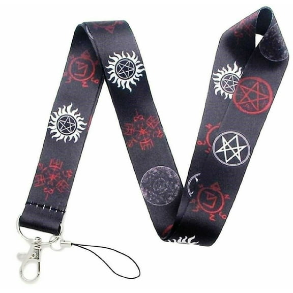 Supernatural Symbols Lanyard ID Holder Keychain