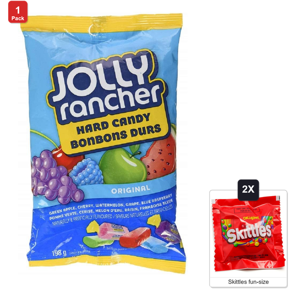 Jolly Rancher Grape Hard Candy, 1 Pack, 3 lb, with 2 Skittles Fun Size