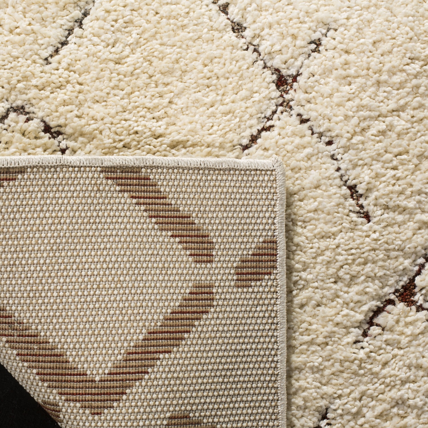 Safavieh Santorini Naila Shag Scandinavian Geometric Power Loomed Multicolor Runner Rug, 2' x 8'