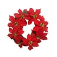 thumbnail image 2 of Christmas Wreath 2025 Red Flower Garland Door Hanging Decorations 18 Inch Large Handcrafted Holiday Front Door Wreath Indoor Outdoor Home Decor for Winter Festive Red, 2 of 6