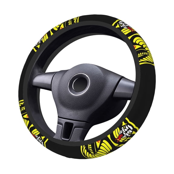 Cobra-Kai Steering Wheel Cover Elastic Stretch Breathable Vehicle Steering Wheel Protector Car Interior Accessories