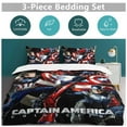 thumbnail image 6 of Captain America Duvet Cover Set Soft Bedding Set 3PCS Quilt Covers Luxury Bedspreads Pillowcase Sets 86"x70", 6 of 8