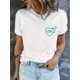 thumbnail image 1 of Camisetas informales de cuello redondo con estampado de atleta certificado para mujer, camisetas de ocio, 1 of 7