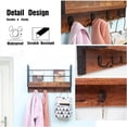 thumbnail image 2 of JJS Floating Book Shelf Coat Rack, Wall Mounted Storage Shelves with Coat Hooks Key Holder for Entryway Hallway Bathroom Living Room Bedroom, Rustic Brown, Set of 3…, 2 of 6