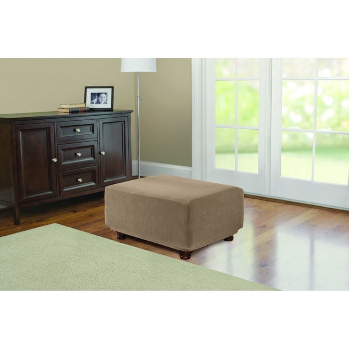SureFit Stretch Corduroy Ottoman Slipcover