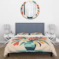 thumbnail image 3 of Designart "Boho Flower Bouquet in the Style of Henri Matisse III" Boho Pottery Bedding Covert Set - Geometric Colorful Traditional Bed Set With 2 Shams, 3 of 5