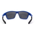 thumbnail image 4 of Xloop Mens Sport Wrap Around Rectangular Plastic Sunglasses Black Blue, 4 of 4