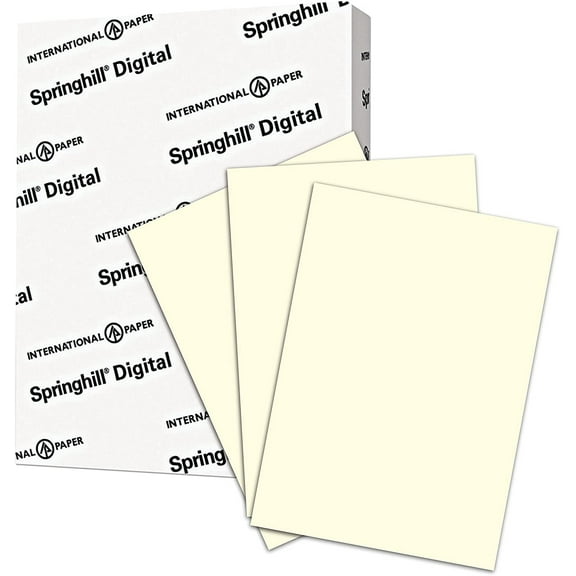 Springhill Cream Colored Paper, 24lb Copy Paper, 89gsm, 8.5 x 14 printer paper, 1 Ream / 500 Sheets - Pastel Paper with Smooth Finish (024032R)