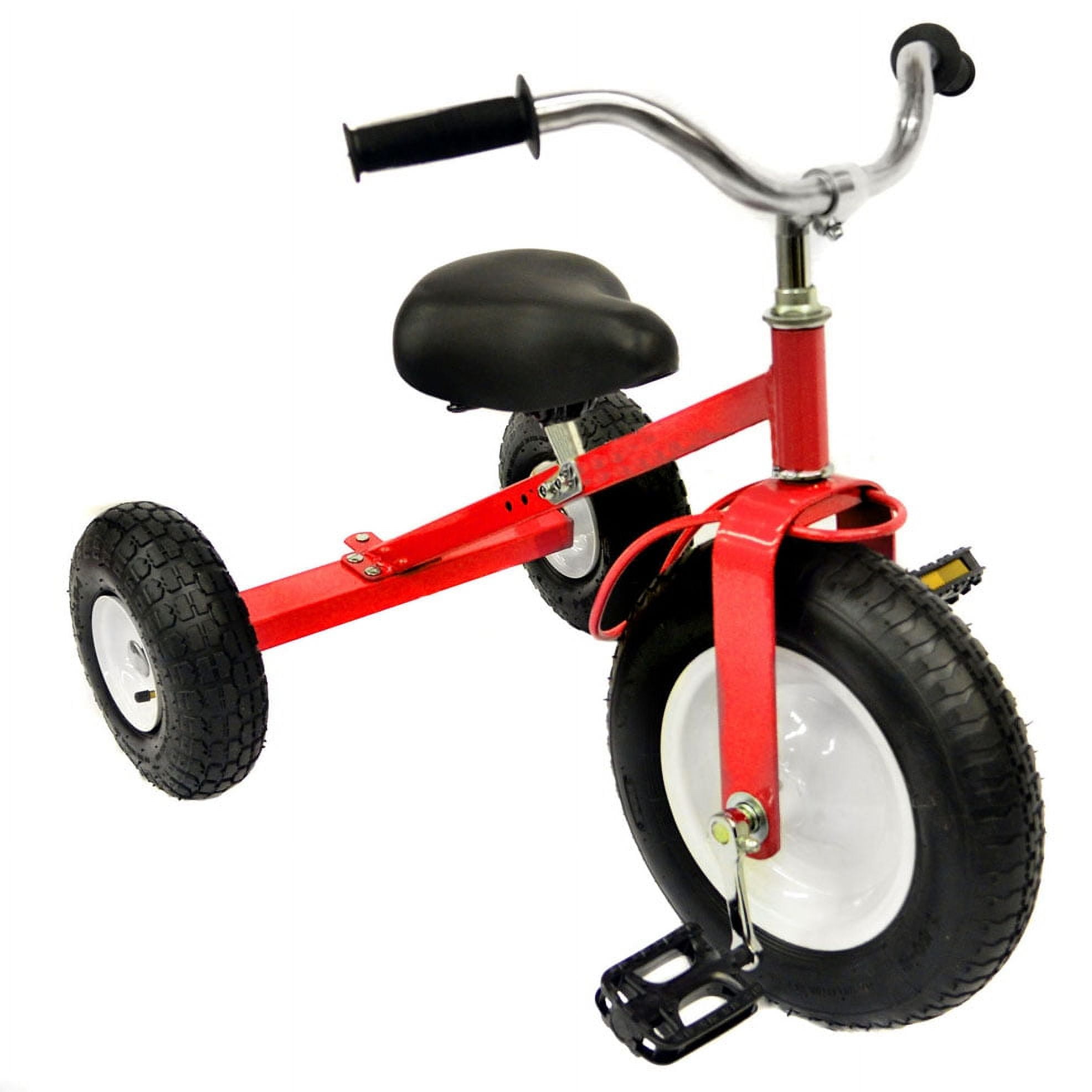 Valley All Terrain Red Tricycle with Wagon Trike Set Pull Along Toy Outdoors Kids Pedal for Boys or Girls