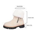 thumbnail image 5 of Fuzzy Snow Boots for Women Suede Fold Over Plush Warm Lug Sole Chunky Heel Zipper Winter Ankle Booties, 5 of 8