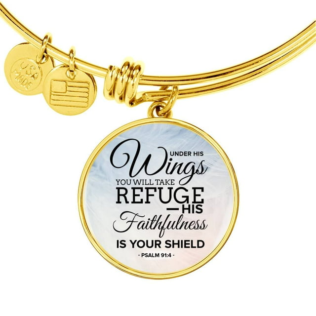 Pendentif Cercle sous Ses Ailes en Acier Inoxydable Ou or 18-22 Pouces