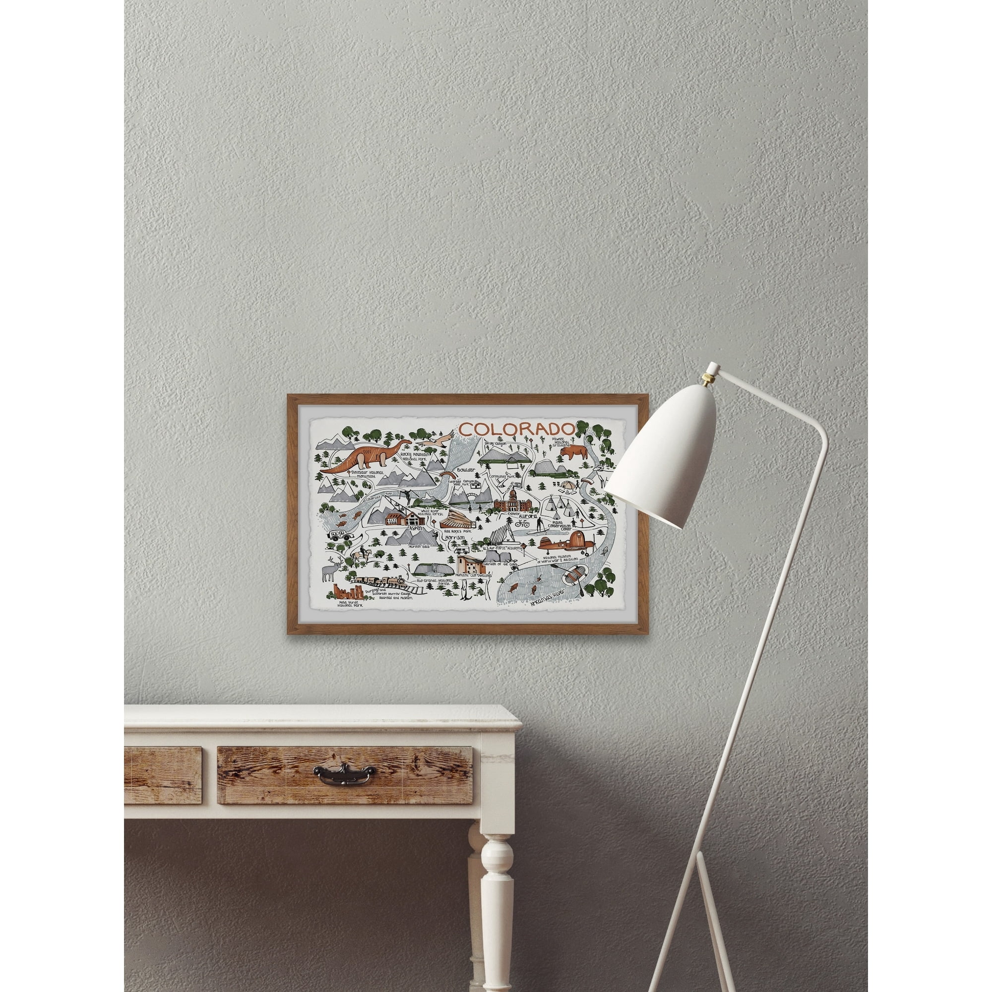 Marmont Hill Colorado Map Destinations IV Framed Wall Art