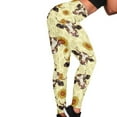 thumbnail image 4 of DISNIMO Cow Sunflower Printed Women Yoga Pants Long, Athletic High Waisted Leggings Tummy Control Breathable Women's Workout Leggings for Yoga Gym, Yellow, M, 4 of 6