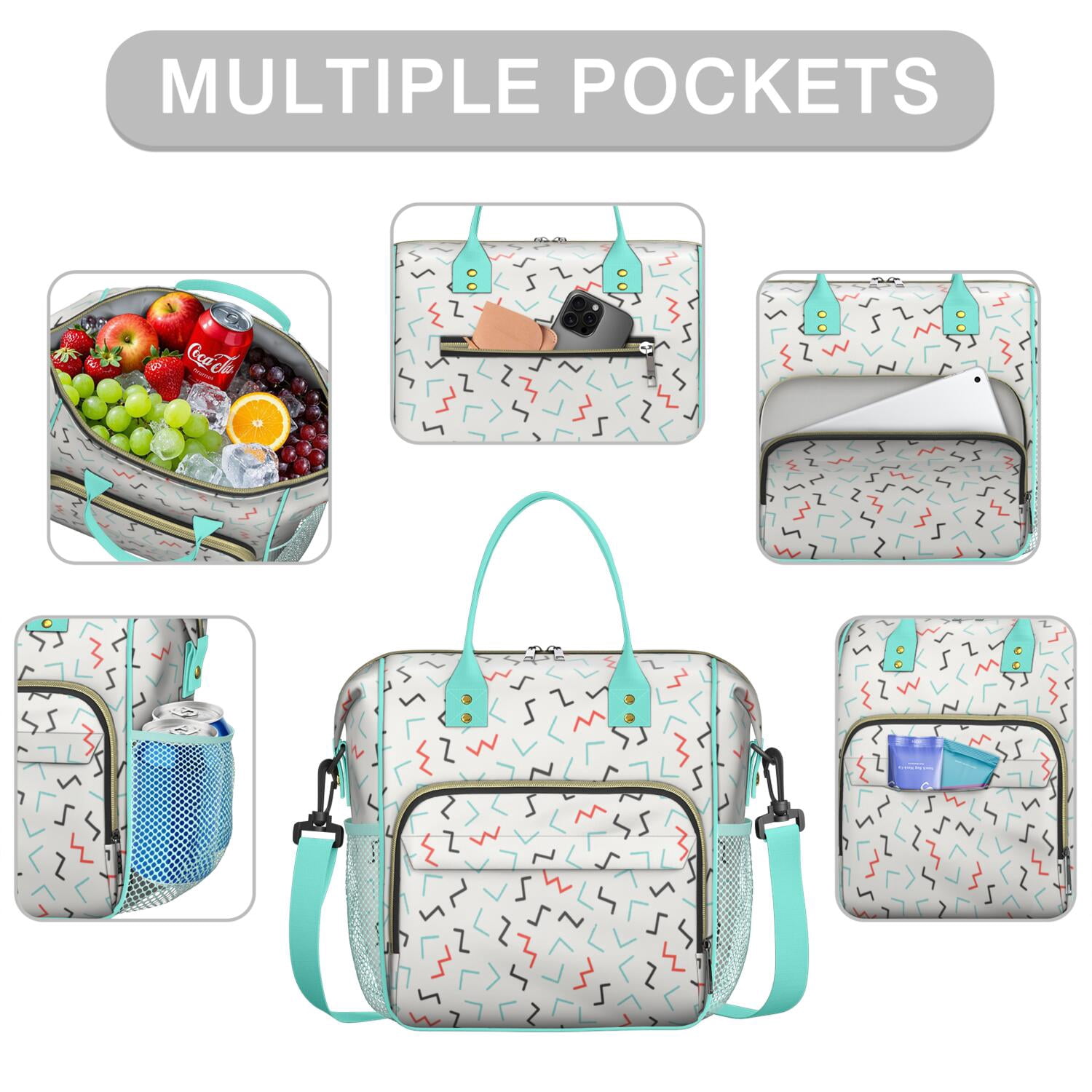 Vintage Red Polka Dots Lunch Tote - Large Insulated & Leakproof Cooler Bag for Men Women, Durable Thermal Food Storage with Shoulder Strap