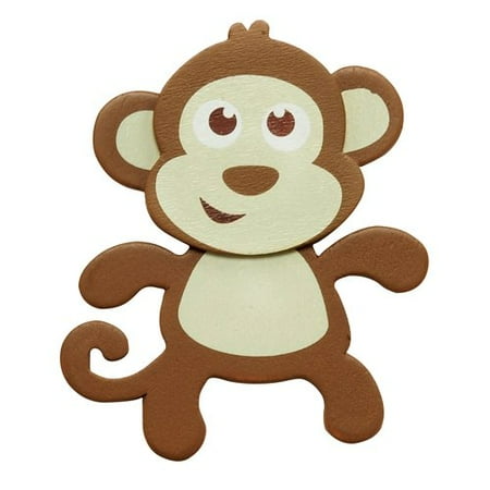 Plaid Wood Painted Shape, Monkey