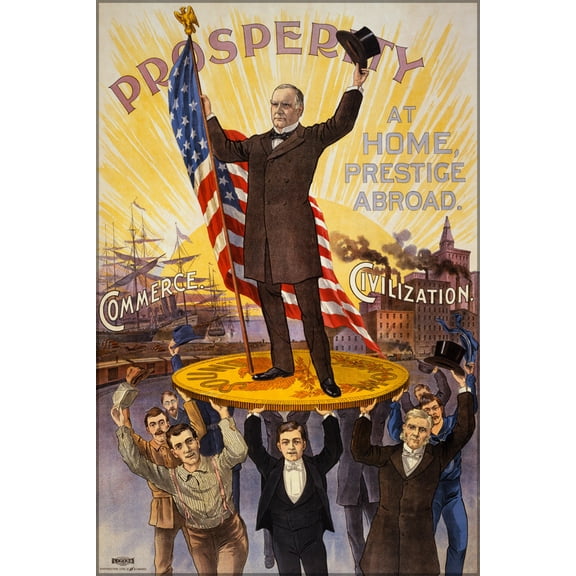 24"x36" Gallery Poster, president mckinley Campaign poster showing William McKinley