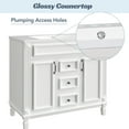 thumbnail image 4 of 36'' Bathroom Vanity with Top Sink, White Mirror Cabinet, Modern Bathroom Storage Cabinet with 2 Soft Closing Doors and 2 Drawers, Single Sink Bathroom Vanity, 4 of 9