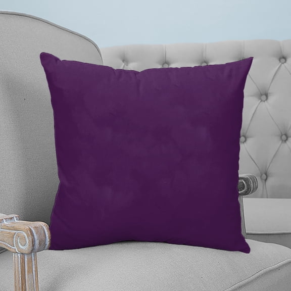 Pure Dark Purple Throw Pillow Covers, Soft Pillowcases with Invisible Zipper, Simple Solid Color Decorative Square Pillow Cushion Covers for Living Room Couch Sofa Bed 20x20 Inches
