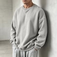 thumbnail image 6 of RJMDKXZ Fleece Crew Neck Sweatshirts Men Oversized Plus Size Casual Solid Soft Pullover Long Sleeve Sweat Shirts, 6 of 7