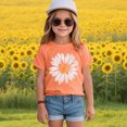 thumbnail image 2 of Cute Baby Girl Clothes Sunflower Graphic Short Sleeve T Shirt Round Neck Girls Tshirts Soft Cotton for Kindergarten Orange 2-3 Years, 2 of 4