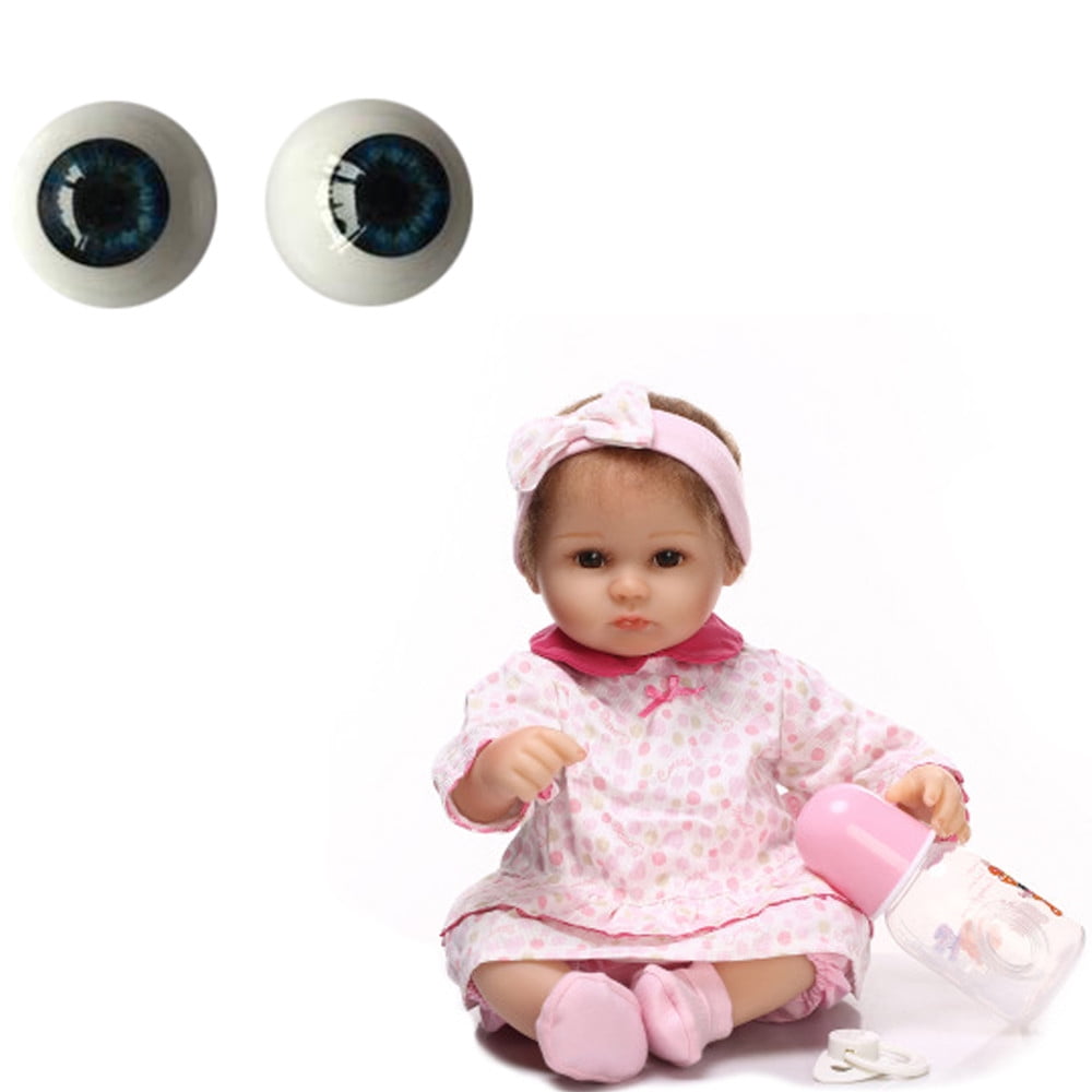 1 Pr of 22mm Reborn Baby Doll Eyes Half Round Acrylic Brown Eyes