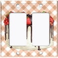 thumbnail image 2 of Metal Light Switch Wall Plate Outlet Cover (Vanilla Chocolate Berry Fruit Cake - Double Rocker), 2 of 2