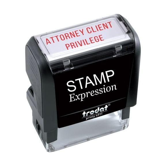StampExpression - Attorney Client Privilege Office Self Inking Rubber Stamp - Red Ink (W-5438)