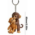 thumbnail image 3 of Cute 3D Hugging Monkey Keychain, Plush Orangutan Figure Charm for Backpack Purse Keys, Meaningful Gift, 3 of 7