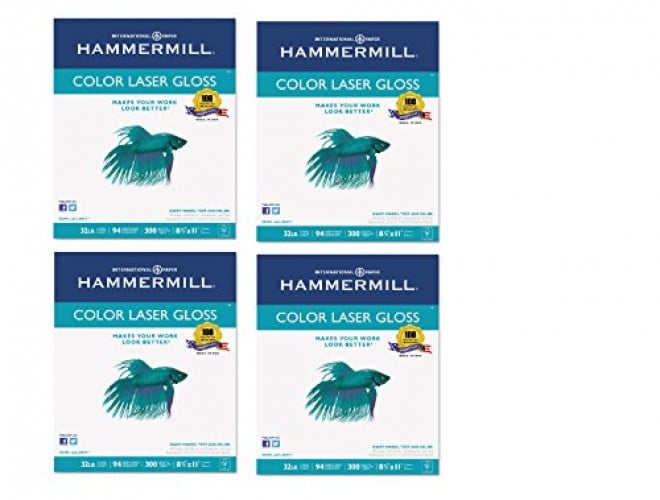 Color Laser Gloss Paper, 94 Brightness, 32lb, 81/2 x 11, White, 300