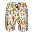 thumbnail image 4 of Naloa Animals Forest Men's Beach Shorts, Surfing shorts, Swim trunks, Quick Dry Swim Trunks for Surfing Beach Fun - Small, 4 of 9