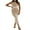 Light Brown, variant on Diconna Women's Summer Knit Midi Dress Sleeveless Round Neck Hollow Waist Patchwork Dress
