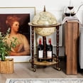 thumbnail image 2 of S AFSTAR 17.5" Globe Bar, 16th Century Globe Bar Liquor Cabinet with Wheels & Bottom Shelf, Italian Replica Wooden Wine Cabinet Vintage Alcohol Cart for Living Room & Office, 2 of 9
