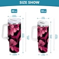 thumbnail image 3 of Ryvnso 40 oz Tumbler with Handle and Straw Elegant Flowers-g2 Insulated Stainless Steel Travel Mug with Lid, 3 of 9